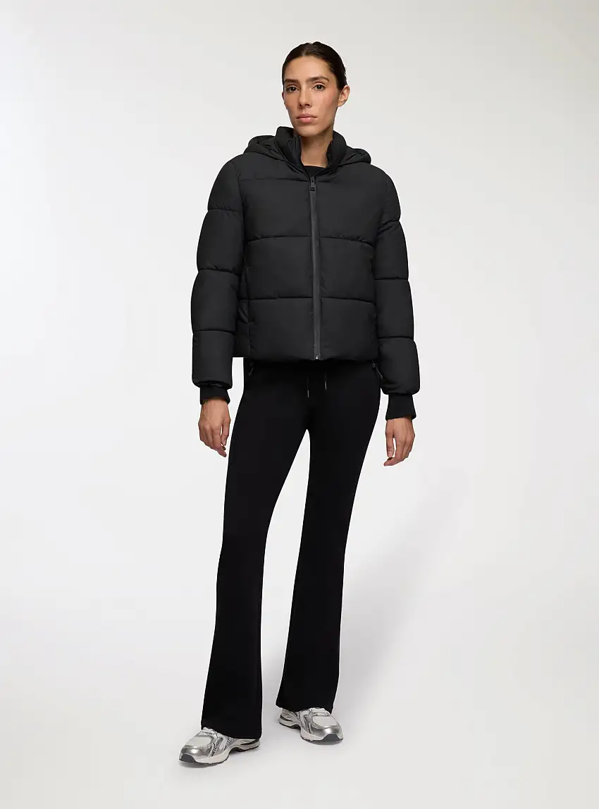 Giubbotto imbottito effetto gommato Nero