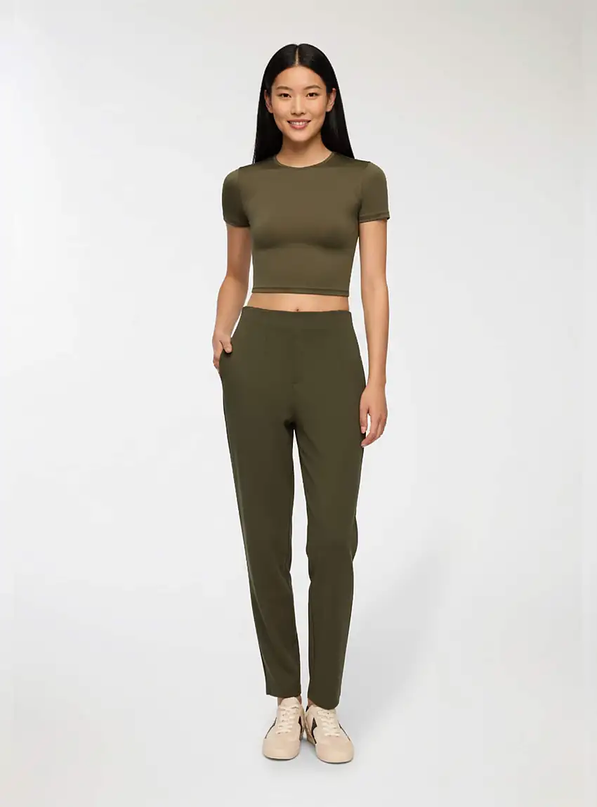 Pantaloni chino tinta unita Verde militare scuro