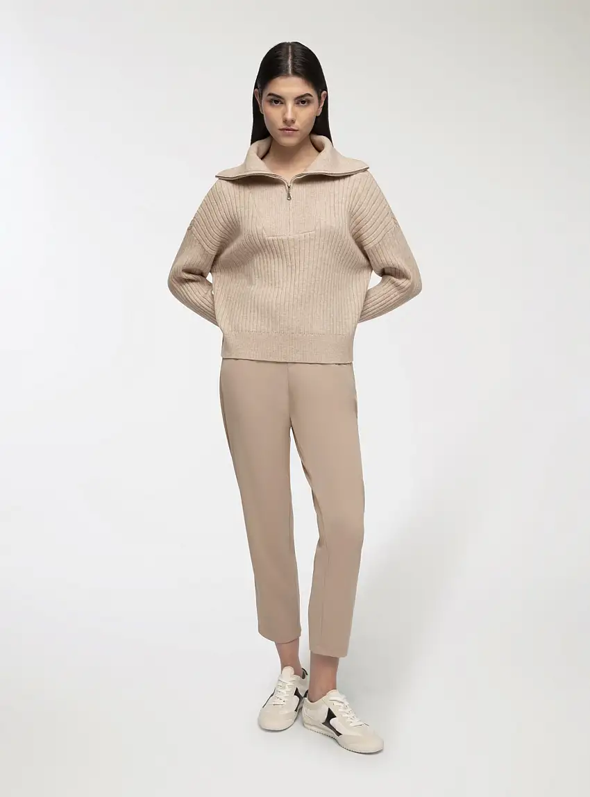 Pantaloni chino tinta unita Tortora