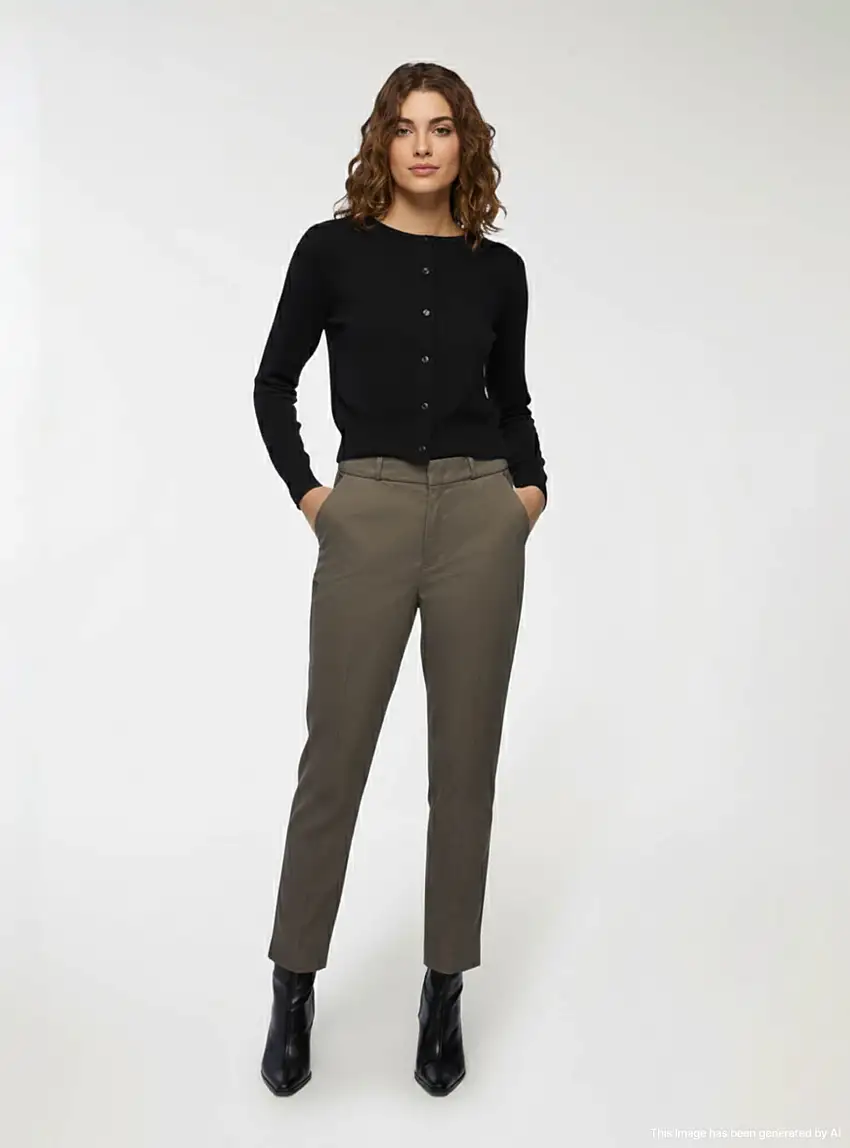 Pantaloni chino tinta unita Fango