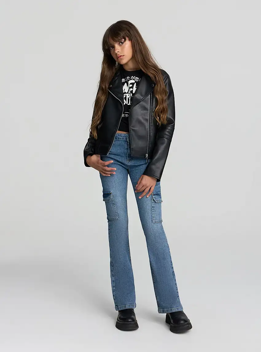 Chiodo in similpelle Nero