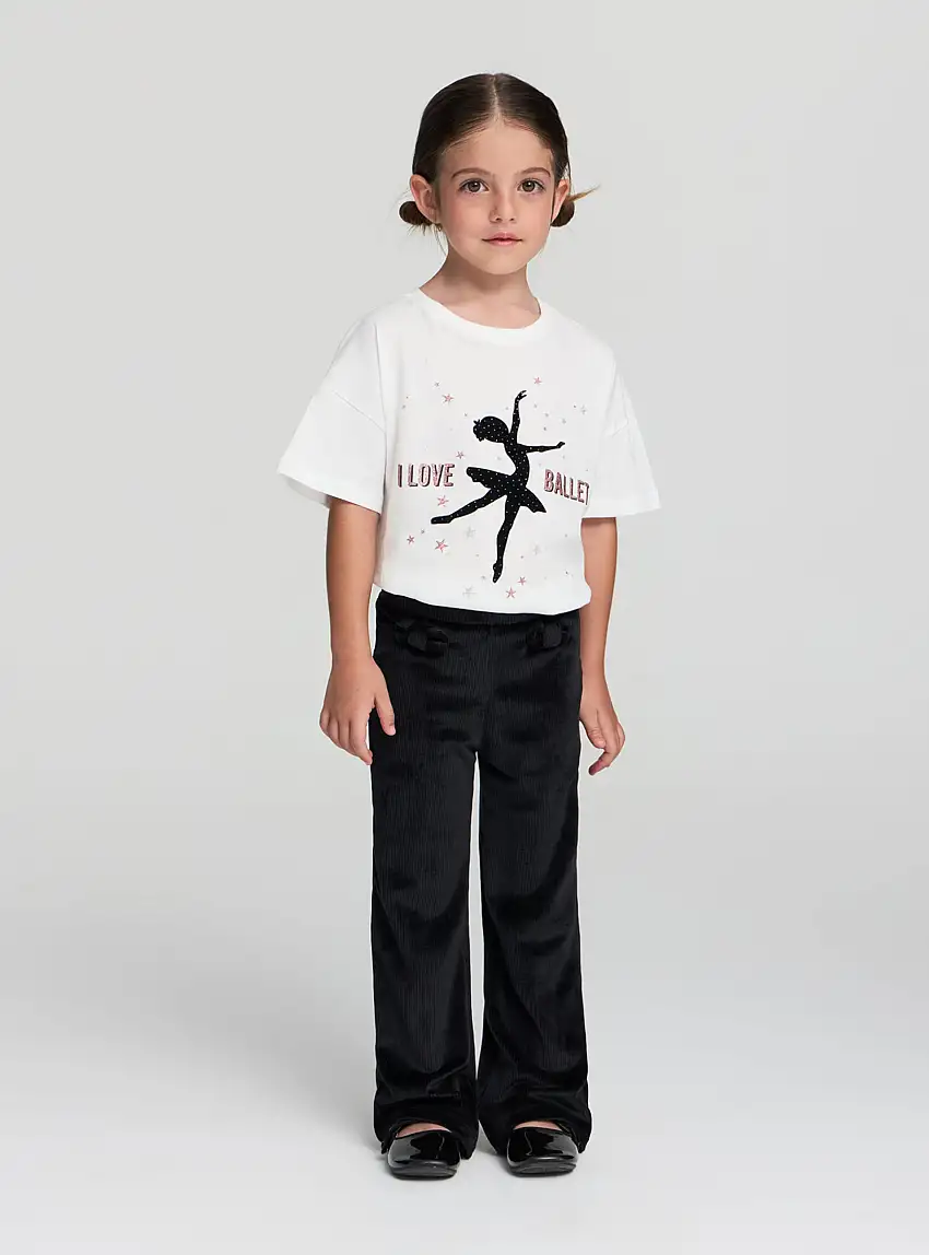 T-shirt con stampa balletto Bianco lana