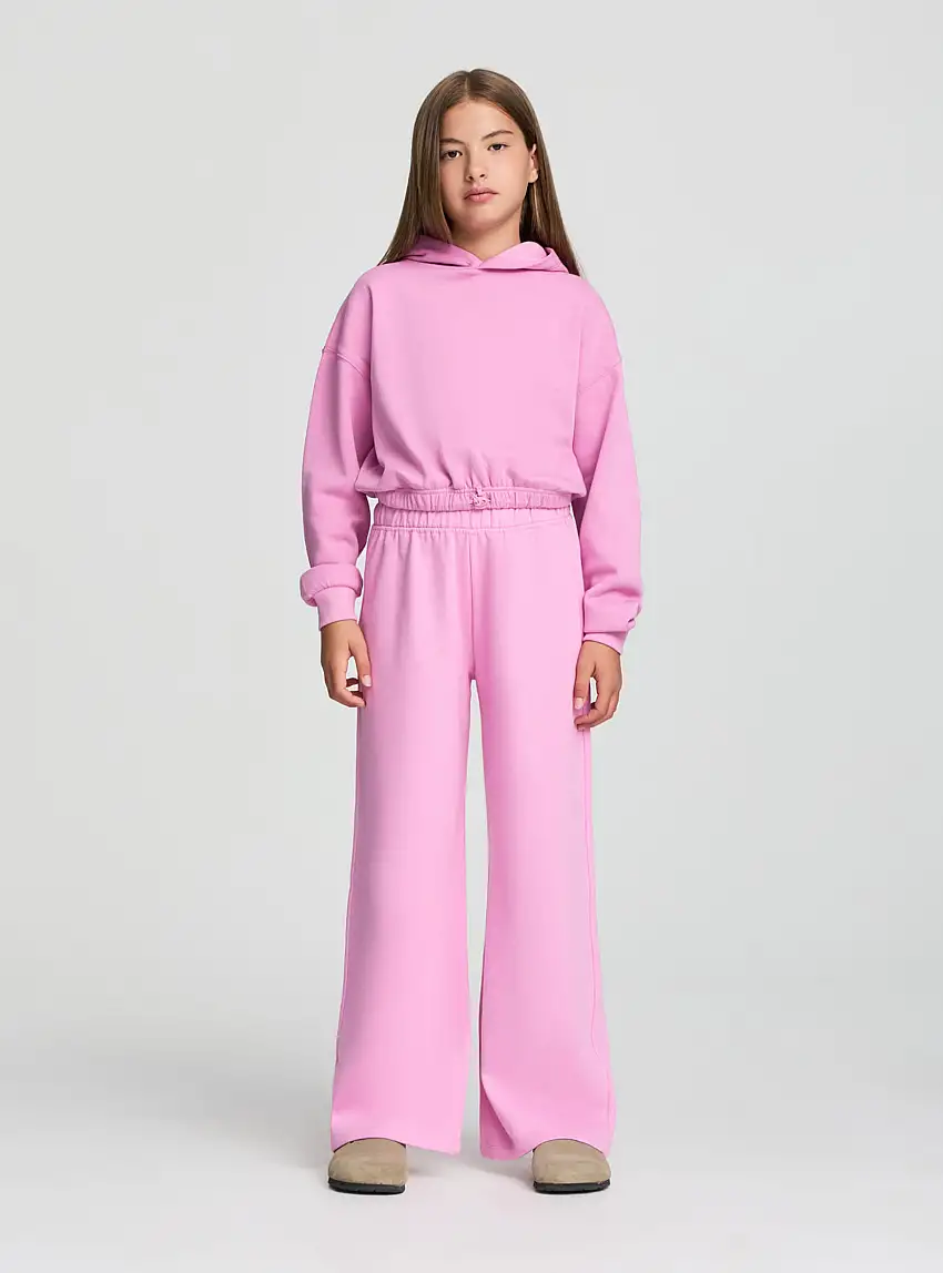 Pantaloni tuta wide leg Ciclamino