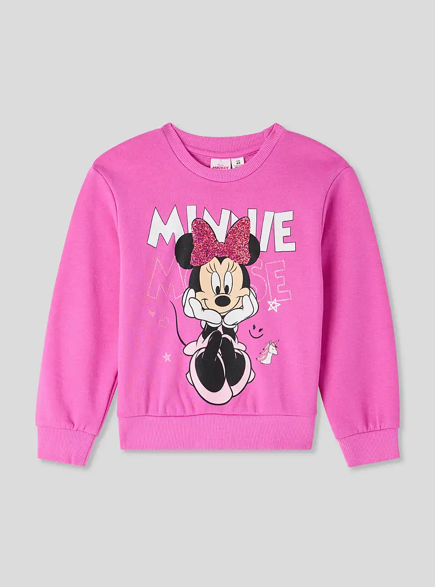 Felpa con Minnie® e glitter Ciclamino scuro