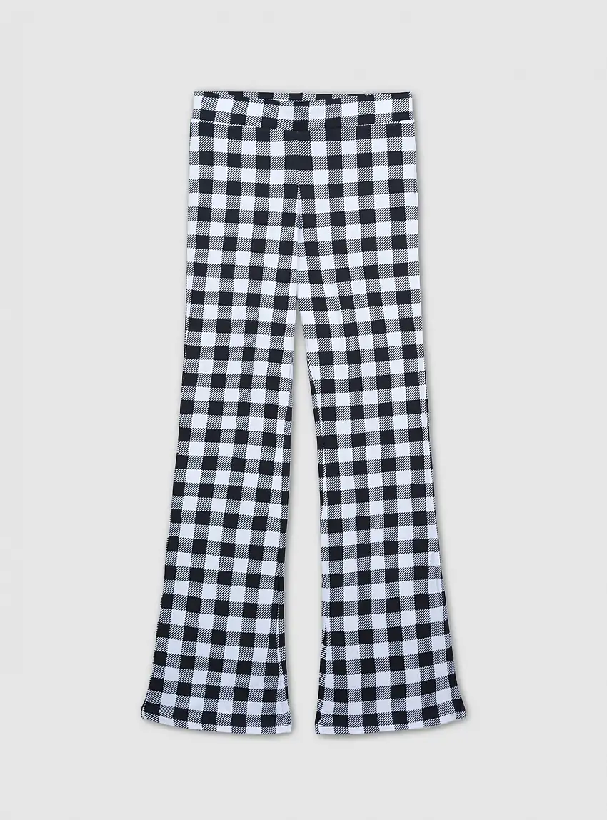 Leggings a quadri a zampa Var bianco lana