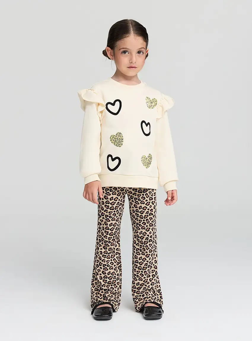 Leggings a zampa maculati Var beige