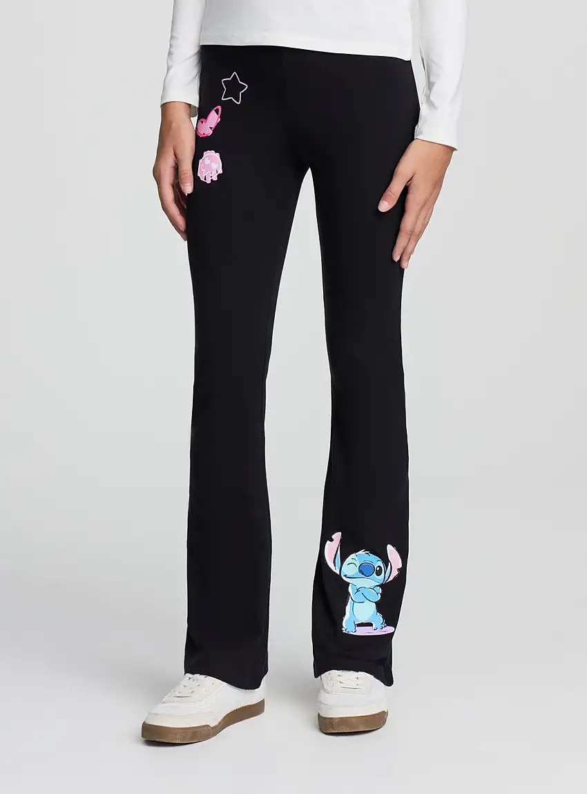 Leggings lunghi a zampa con Stitch® Nero