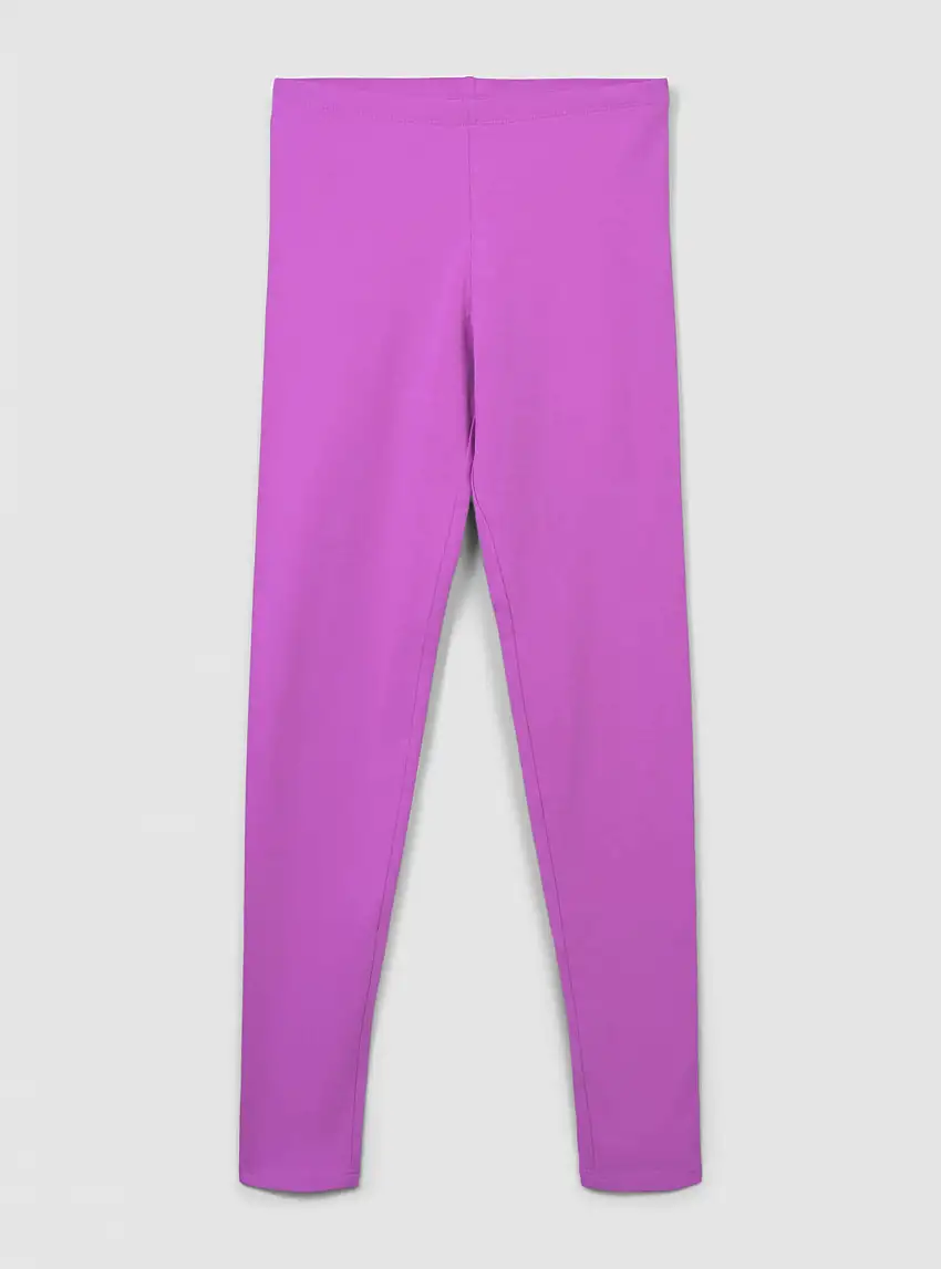 Leggings lunghi a tinta unita Ciclamino scuro