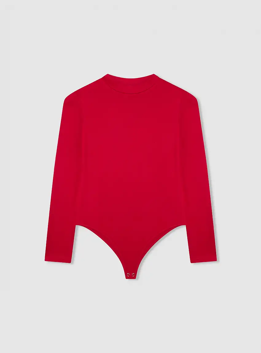 Body lupetto a maniche lunghe Rosso