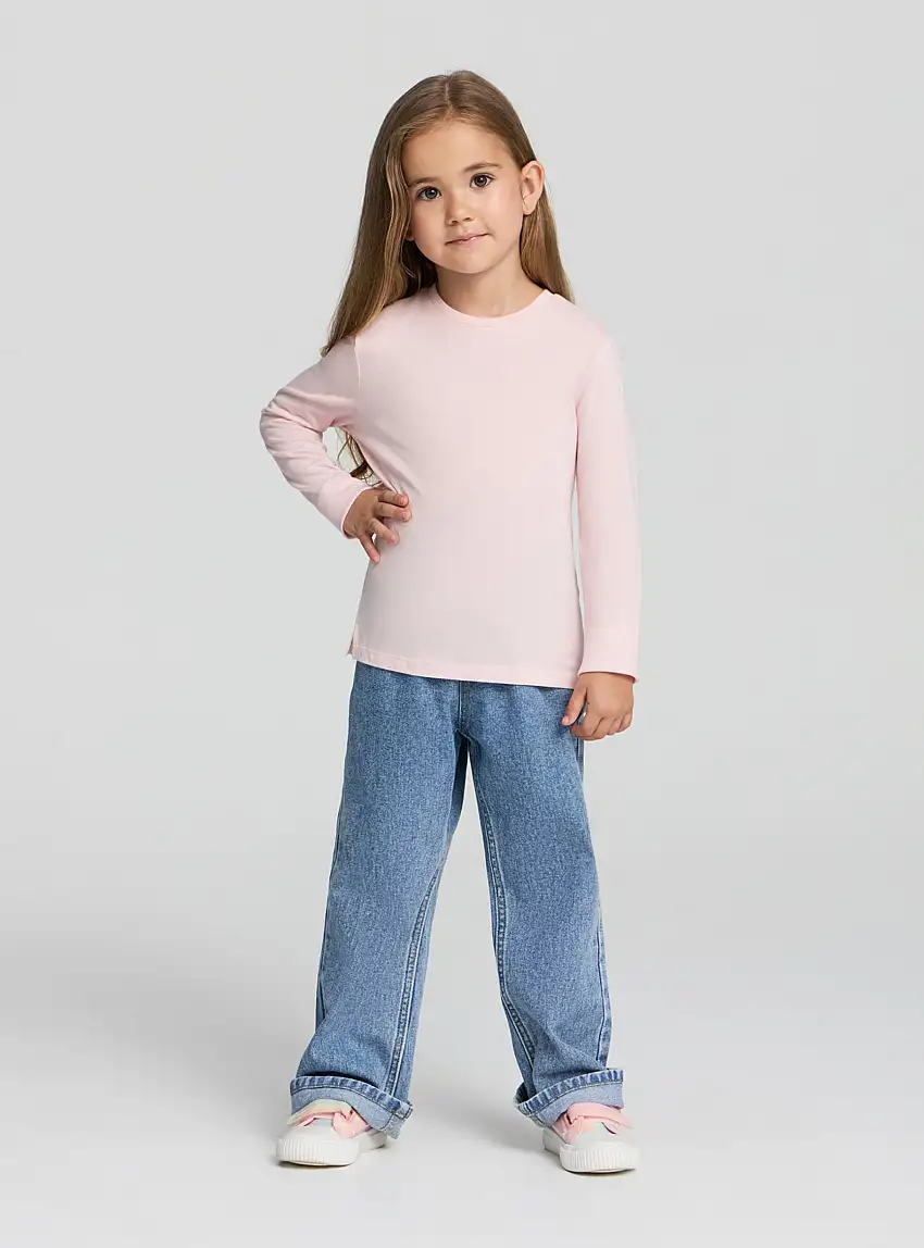 Pack 3 t-shirt manica lunga tinta unita Rosa cipria