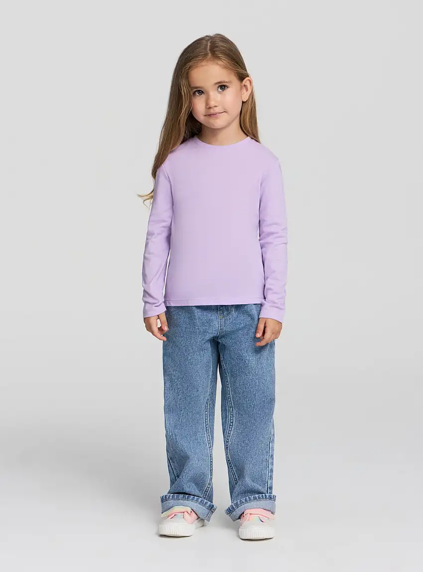 Pack 3 t-shirt manica lunga tinta unita Lilla scuro