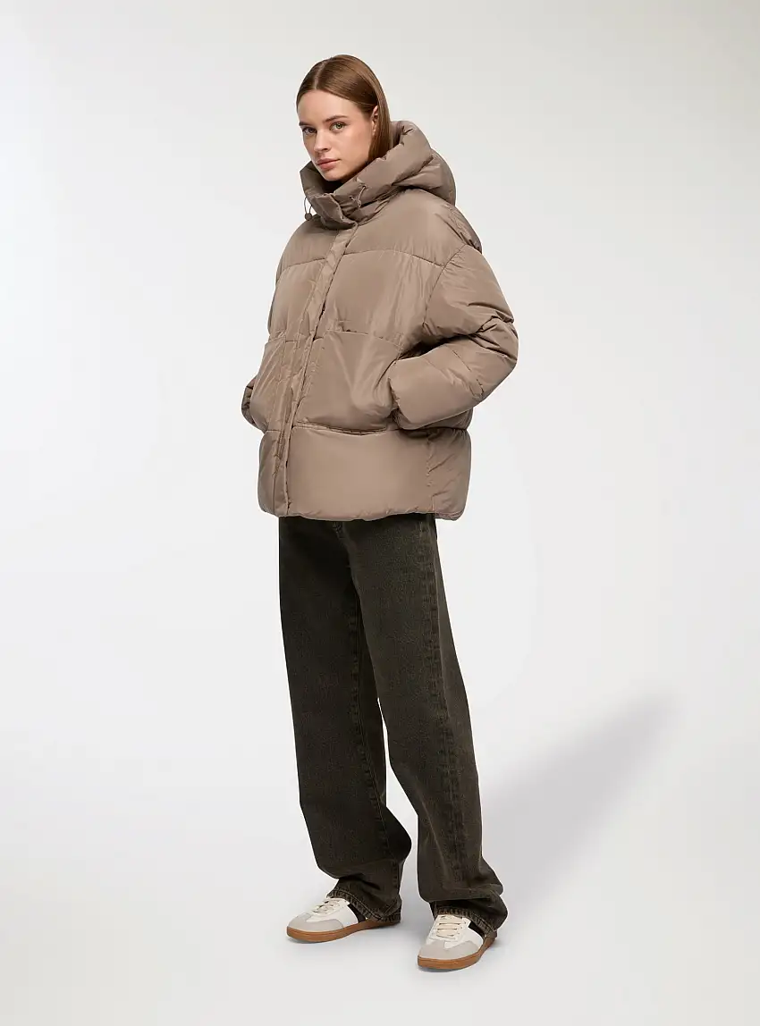 Giubbotto over con cappuccio Fango