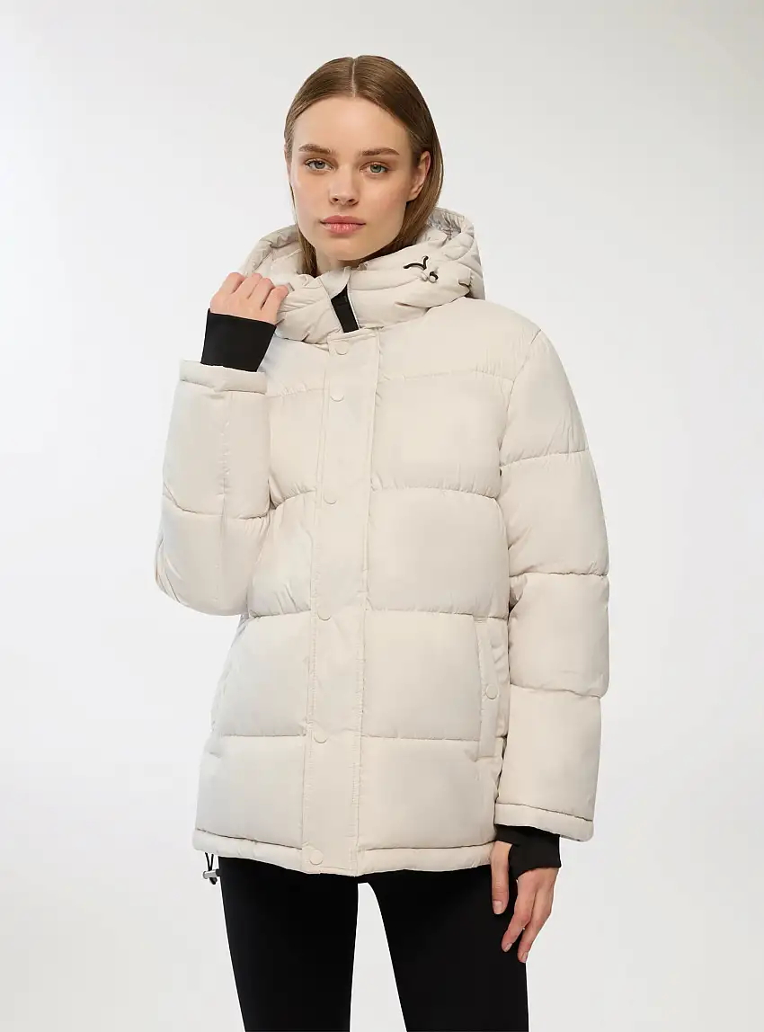 Giubbotto con polsini con foro per pollice Avorio