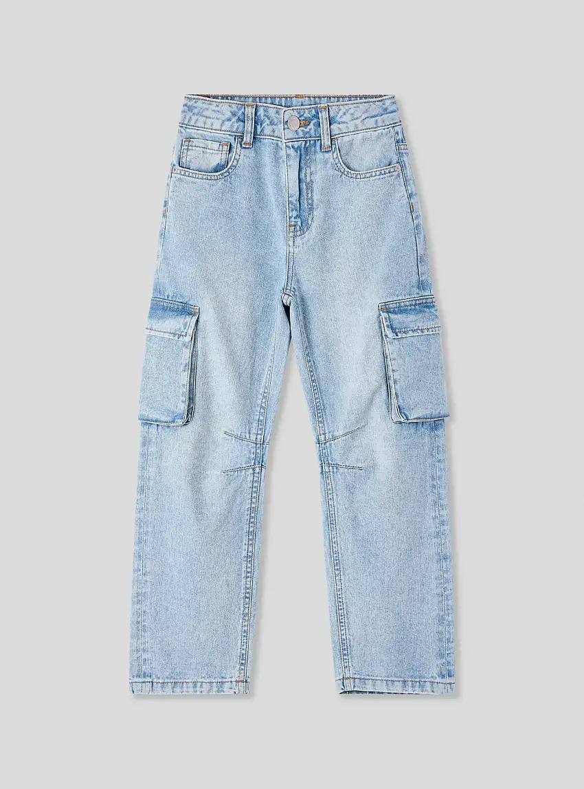 Jeans chiari cargo Var blu denim chiaro
