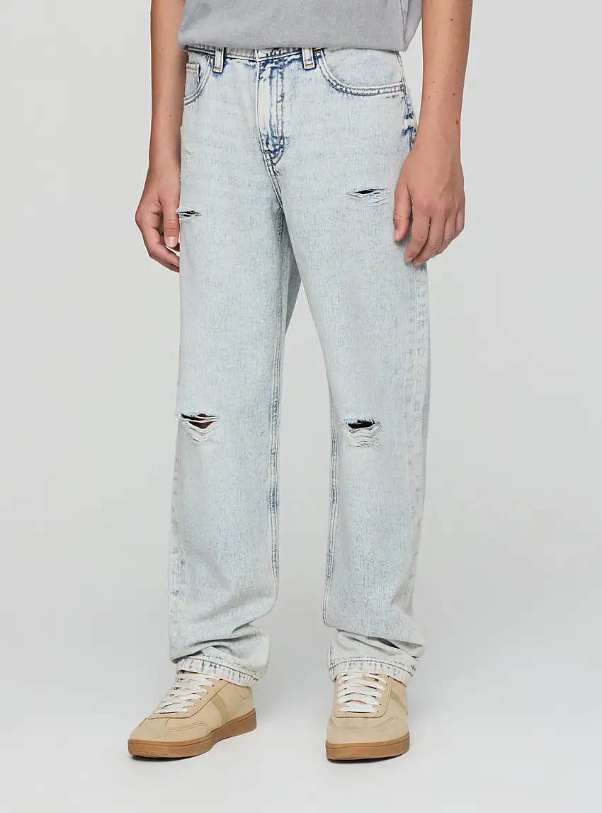 Jeans chiari regular con strappi Var blu denim chiaro