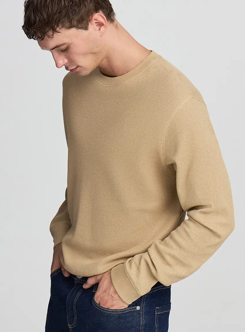 Maglia manica lunga tinta unita Beige chiaro