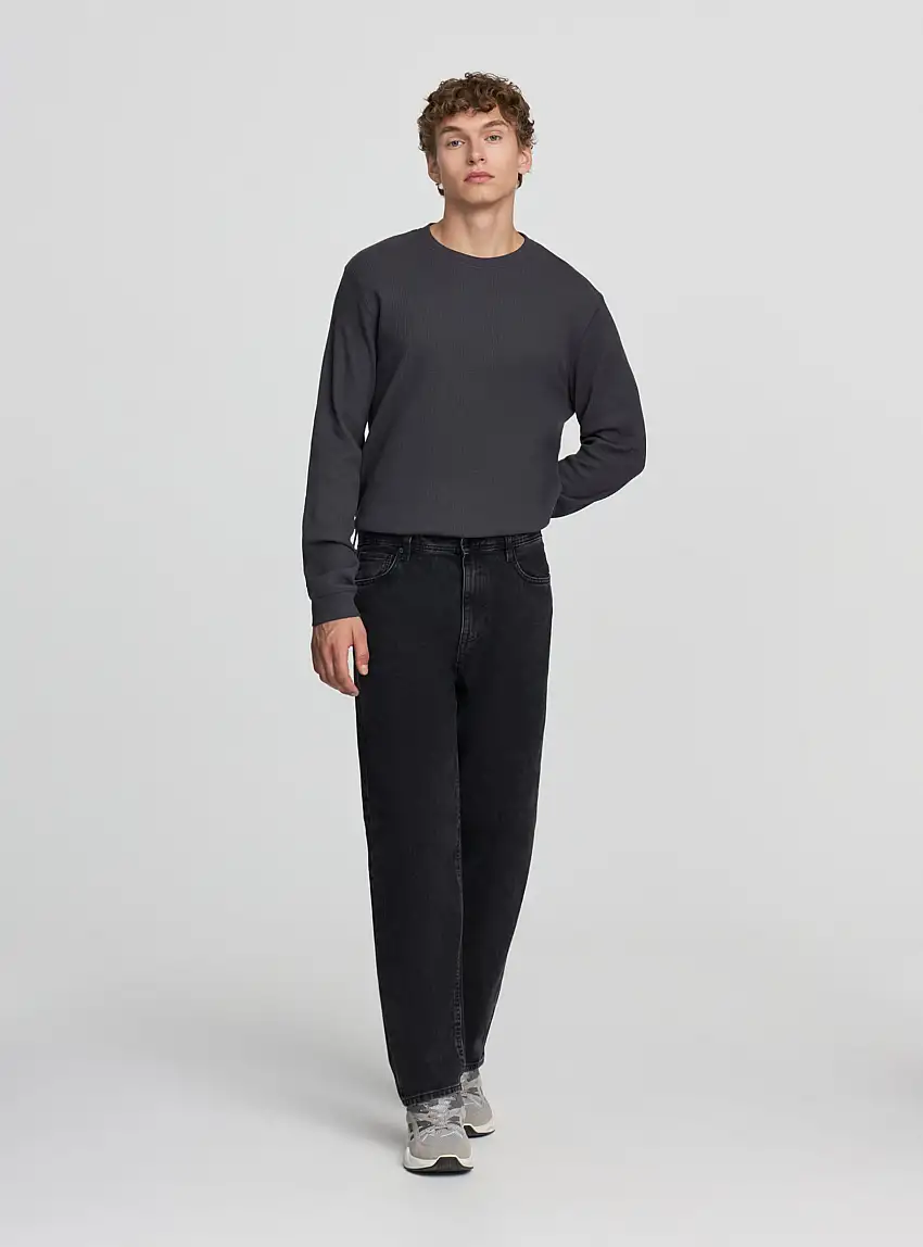 Maglia manica lunga tinta unita Canna di fucile