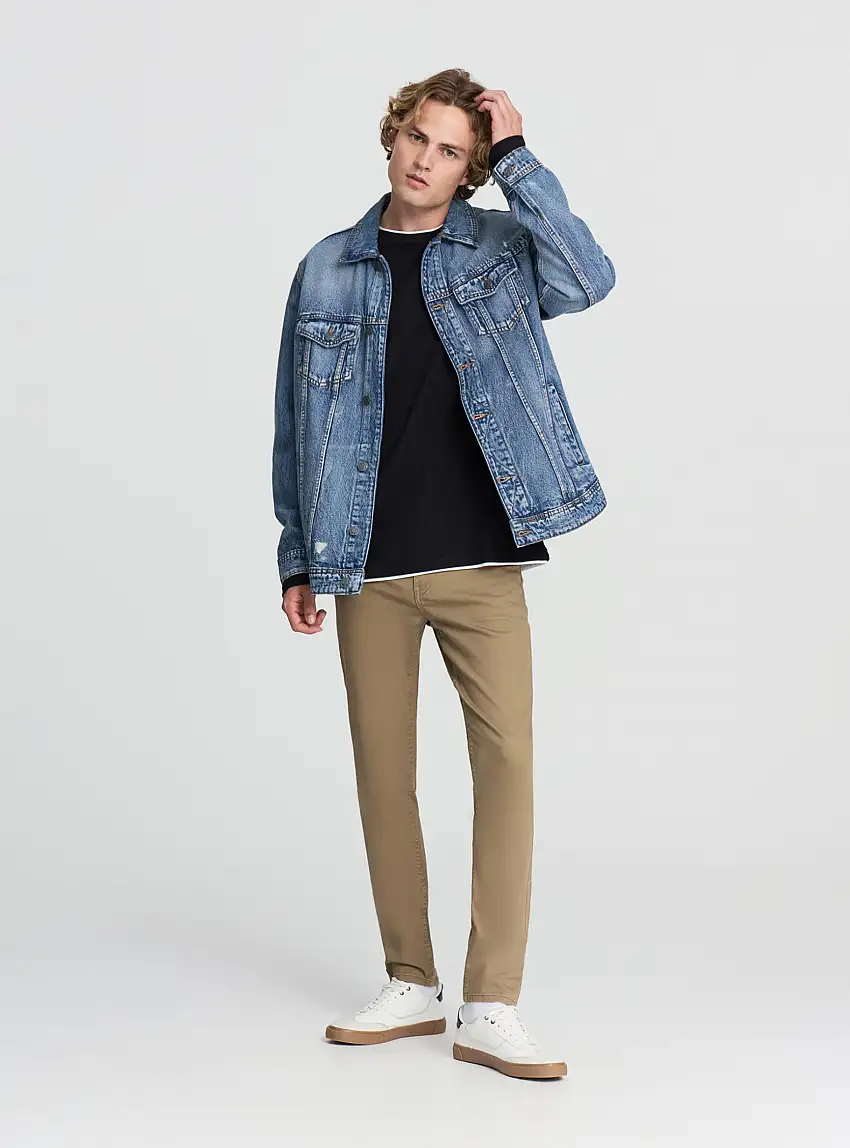 Pantaloni skinny cinque tasche Beige