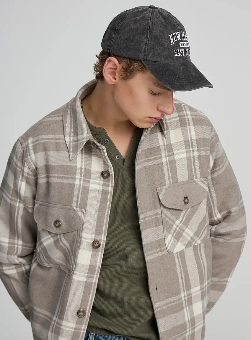 Giacca shacket imbottita con cappuccio Var beige