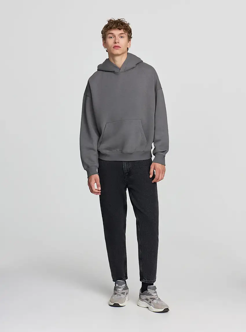 Jeans relaxed con strappi Nero denim