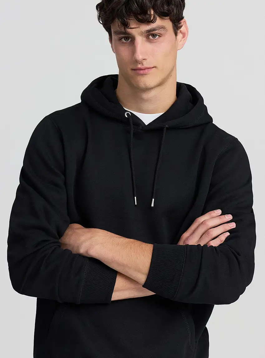 Felpa con cappuccio e tasca frontale Nero