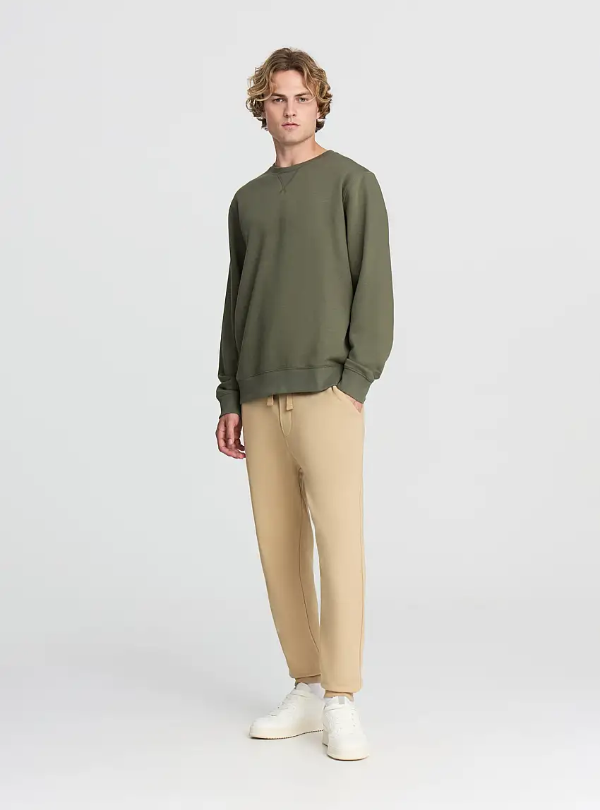 Felpa basic tinta unita girocollo Salvia