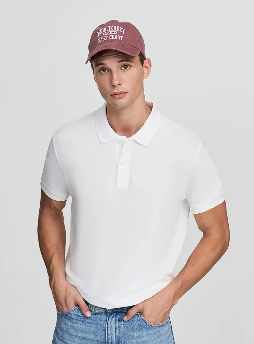 Polo piquet tinta unita Bianco ottico