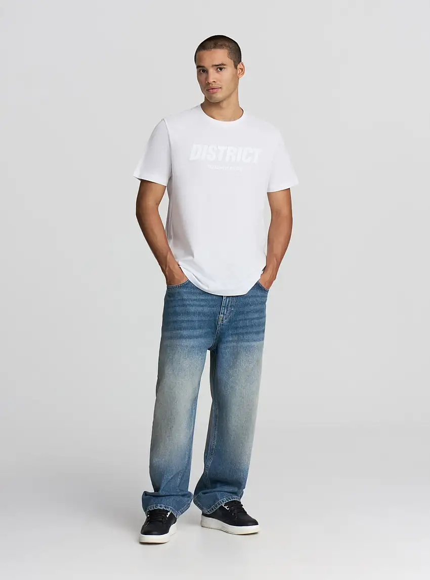 T-shirt con stampa scritta Bianco ottico