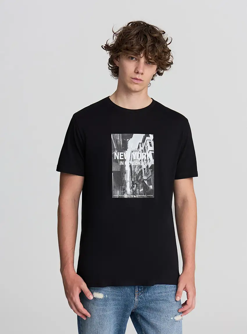 T-shirt con stampa città Nero