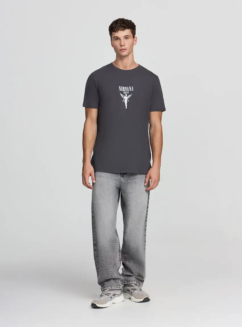 T-shirt stampa Nirvana® fronte/retro Canna di fucile