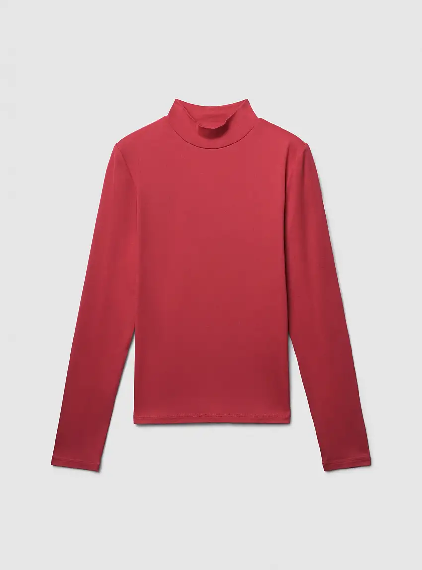 T-shirt lupetto tinta unita Rosso