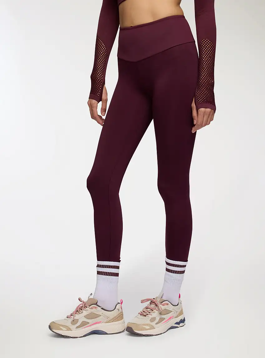 Leggings sportivi shaping a vita alta Prugna