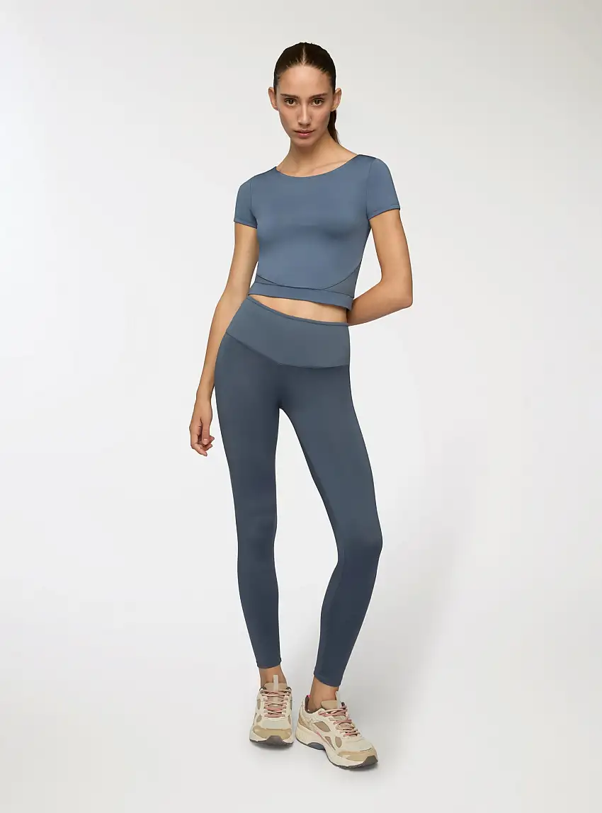 Leggings sportivi shaping a vita alta Blu polvere