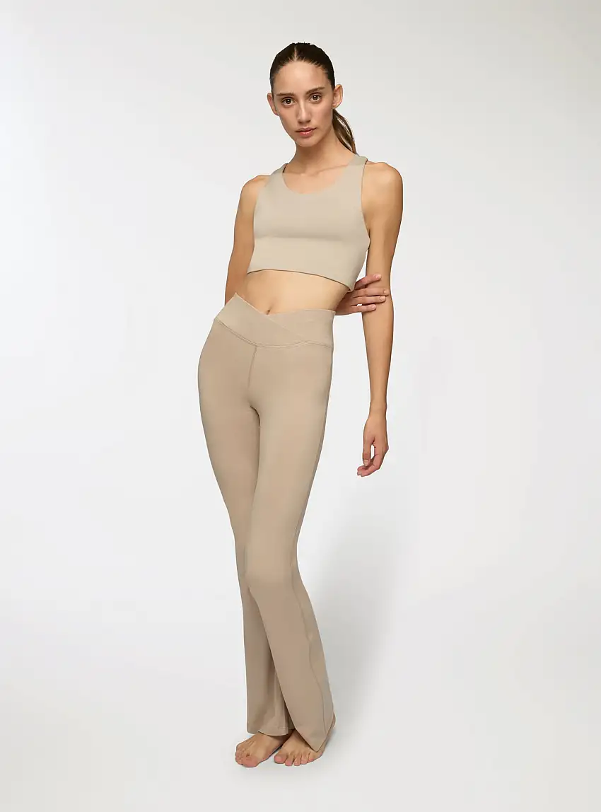 Leggings sportivi a zampa Tortora