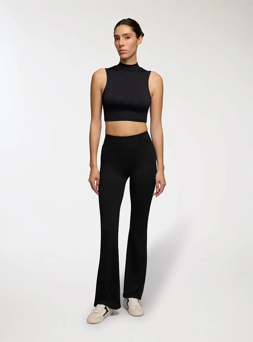 Leggings sportivi a zampa seamless Nero