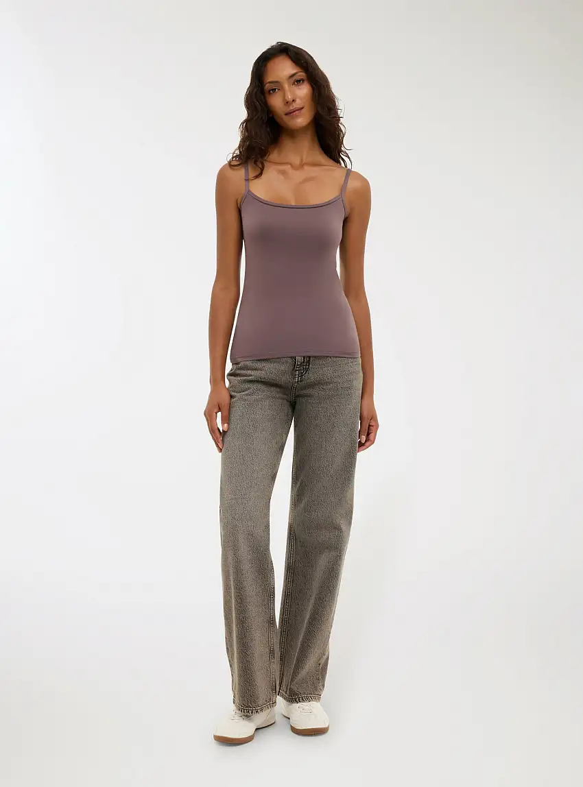 Canottiera thermal elasticizzata Cioccolato