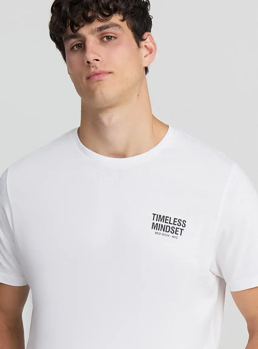 T-shirt con scritta fronte/retro Bianco ottico