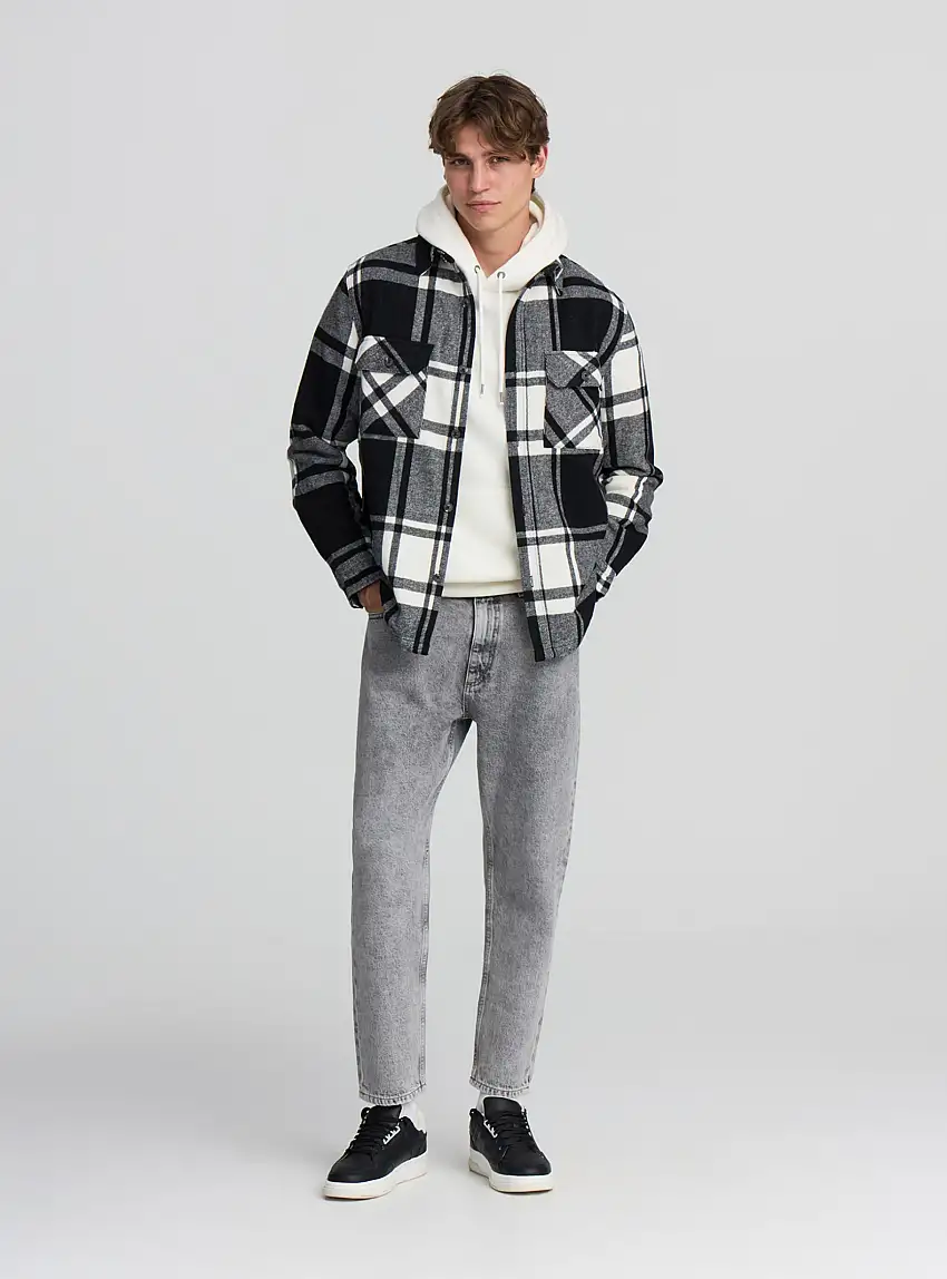 Jeans cinque tasche relaxed fit Grigio denim