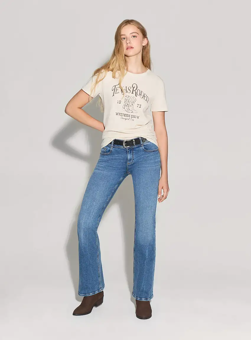 T-shirt con stampa rodeo Avorio