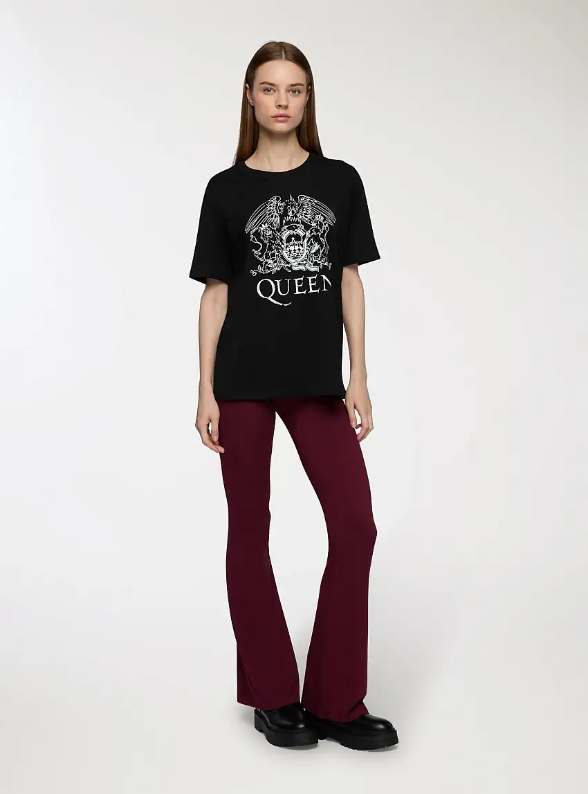 Maglietta ampia stampa Queen® Nero