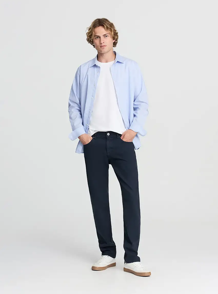 Jeans regular fit cinque tasche Blu navy