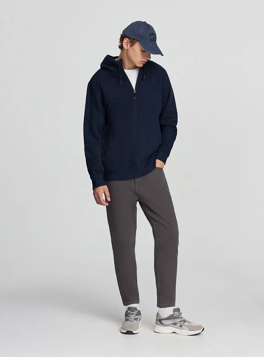 Jeans loose fit a tinta unita Canna di fucile