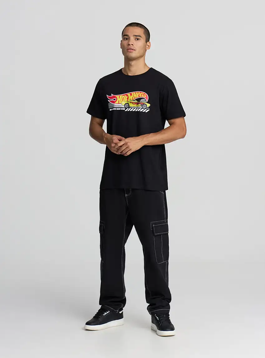 T-shirt stampa Hot Wheels® Nero