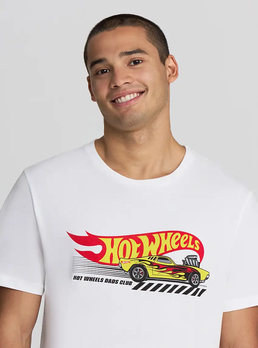 T-shirt stampa Hot Wheels® Bianco ottico