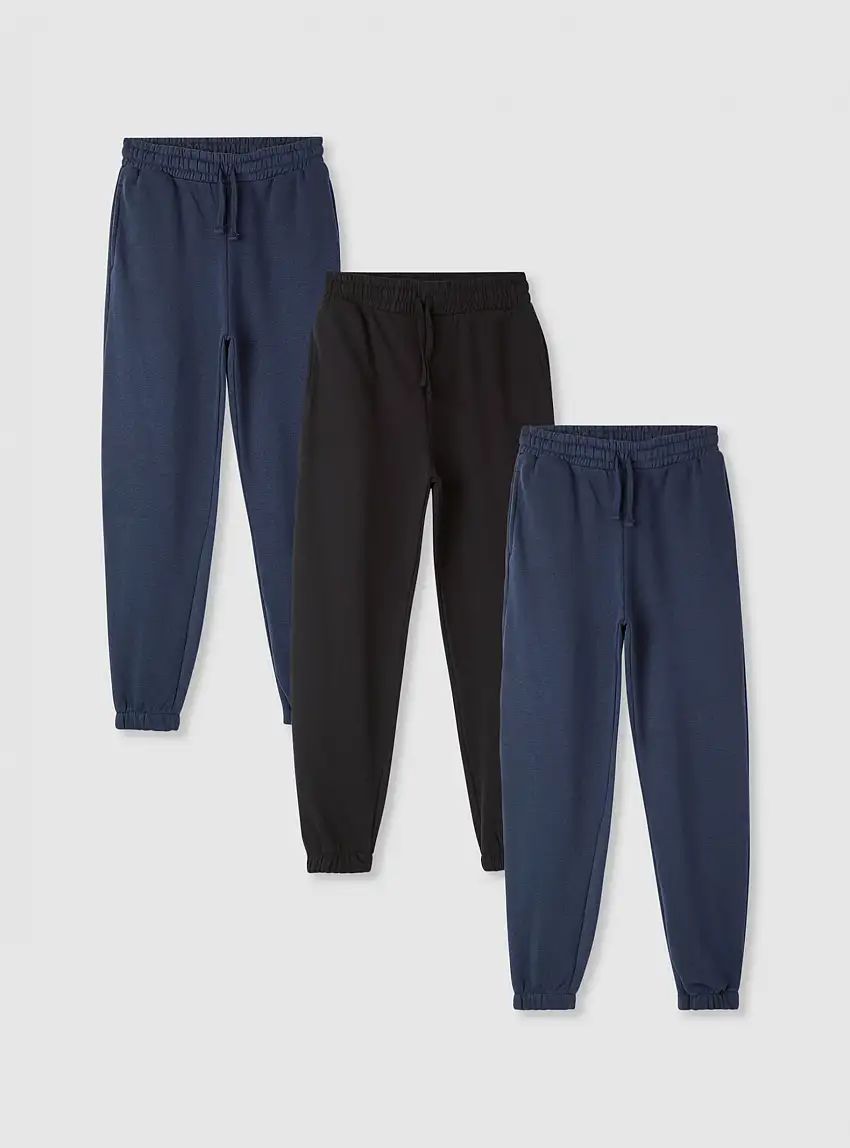 Pack 3 Pantaloni tuta tinta unita 2x Blu