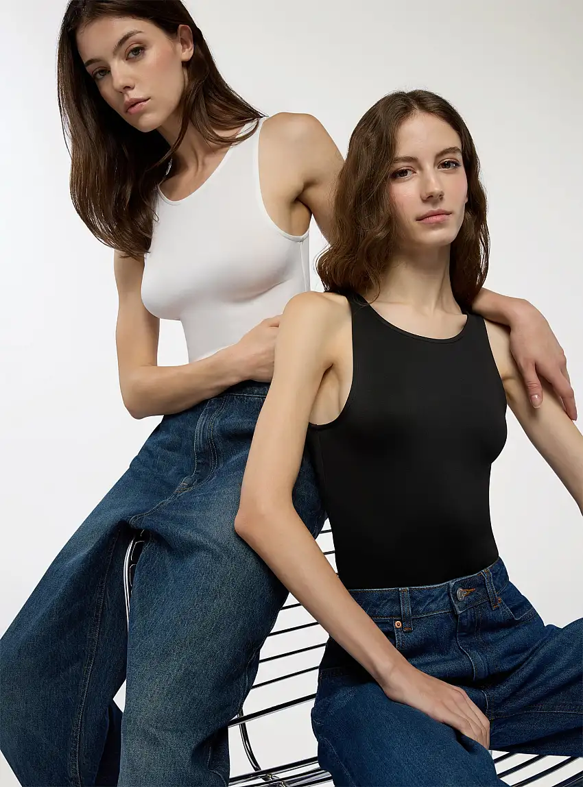 Pack 2 body con scollo rotondo Bianco lana