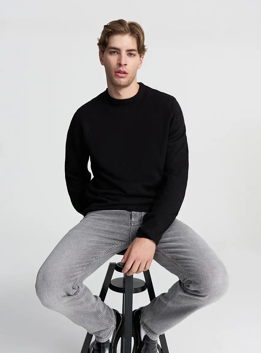 Maglia basic tinta unita Nero