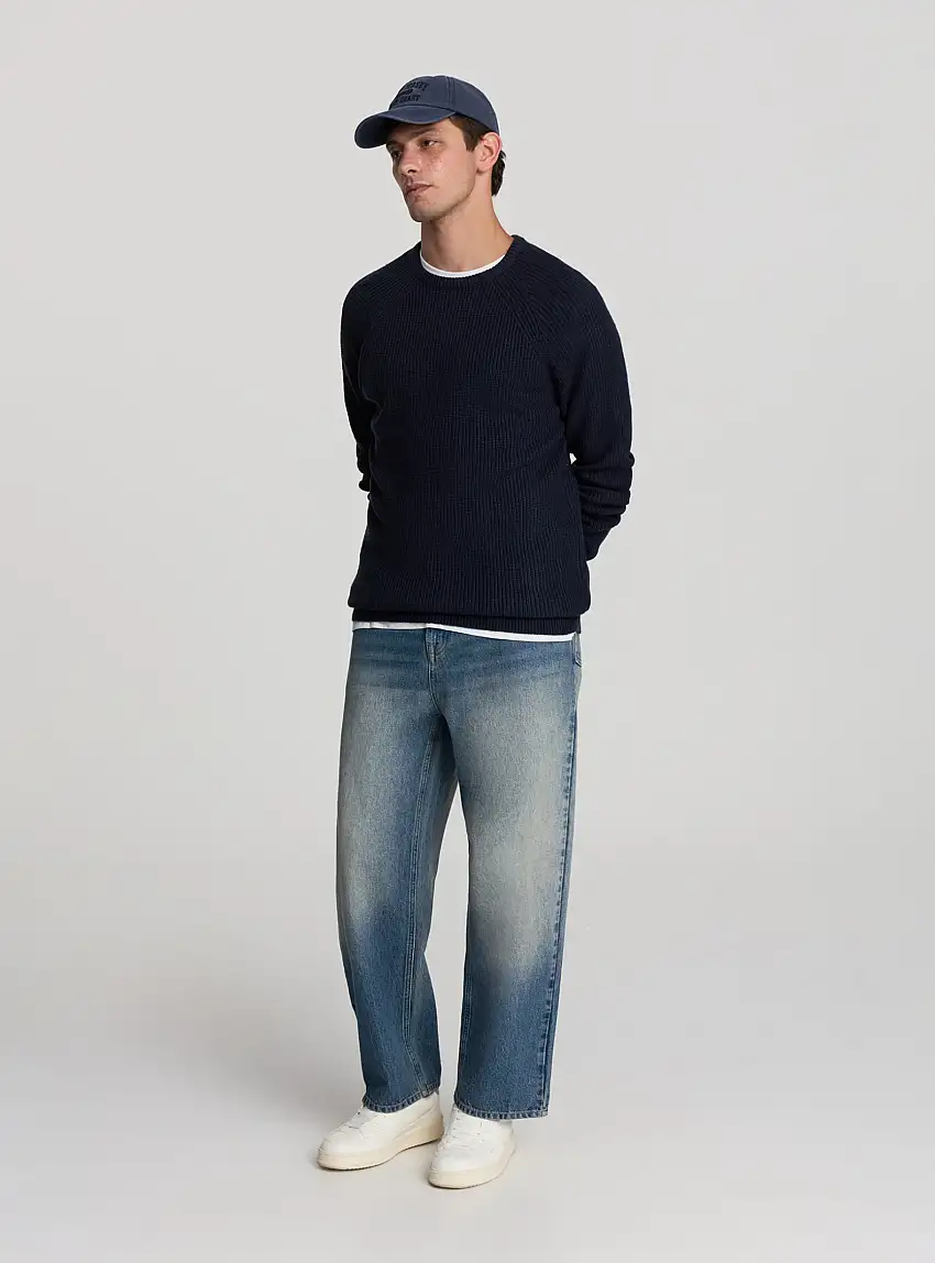 Maglia a costa inglese Blu navy