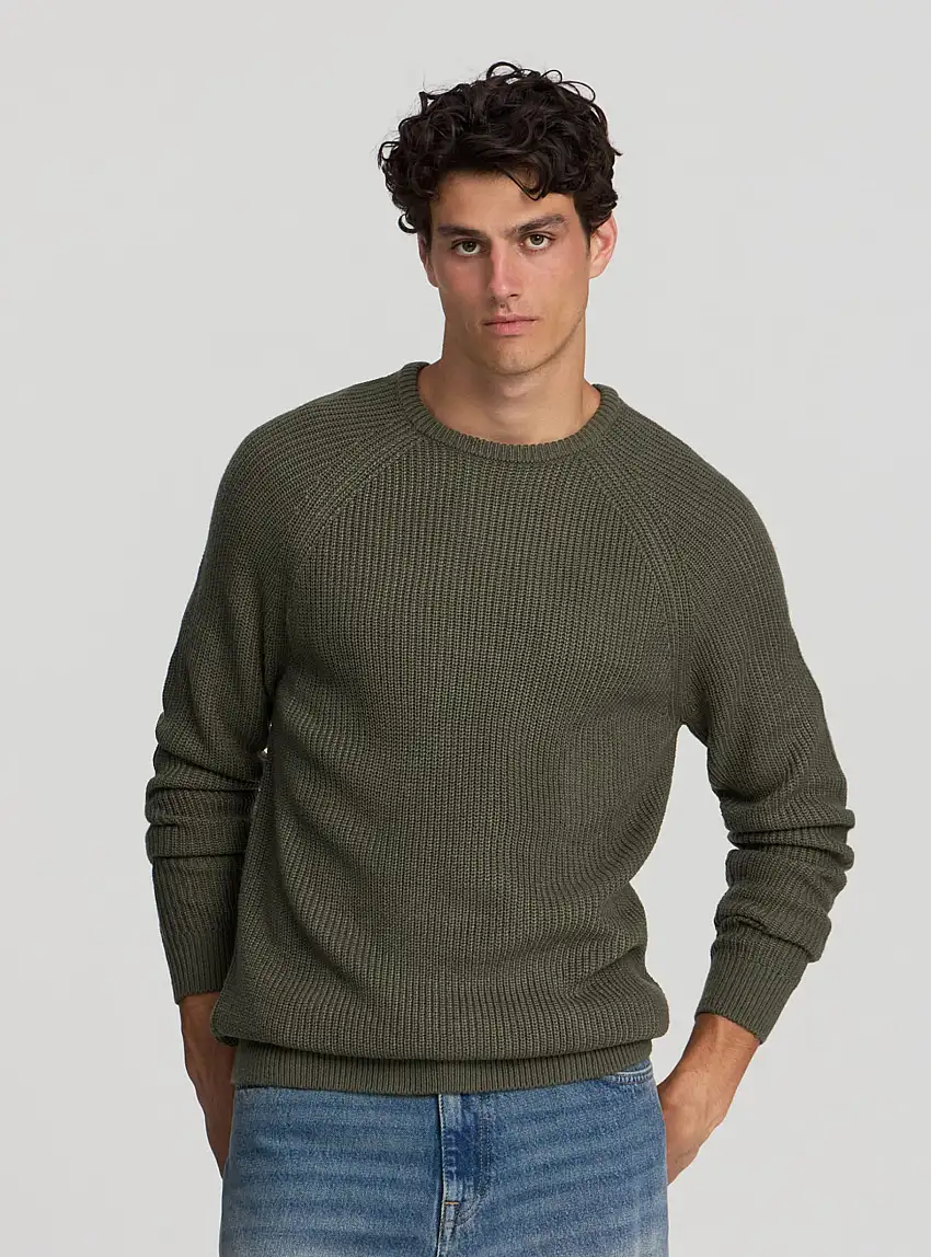 Maglia a costa inglese Salvia