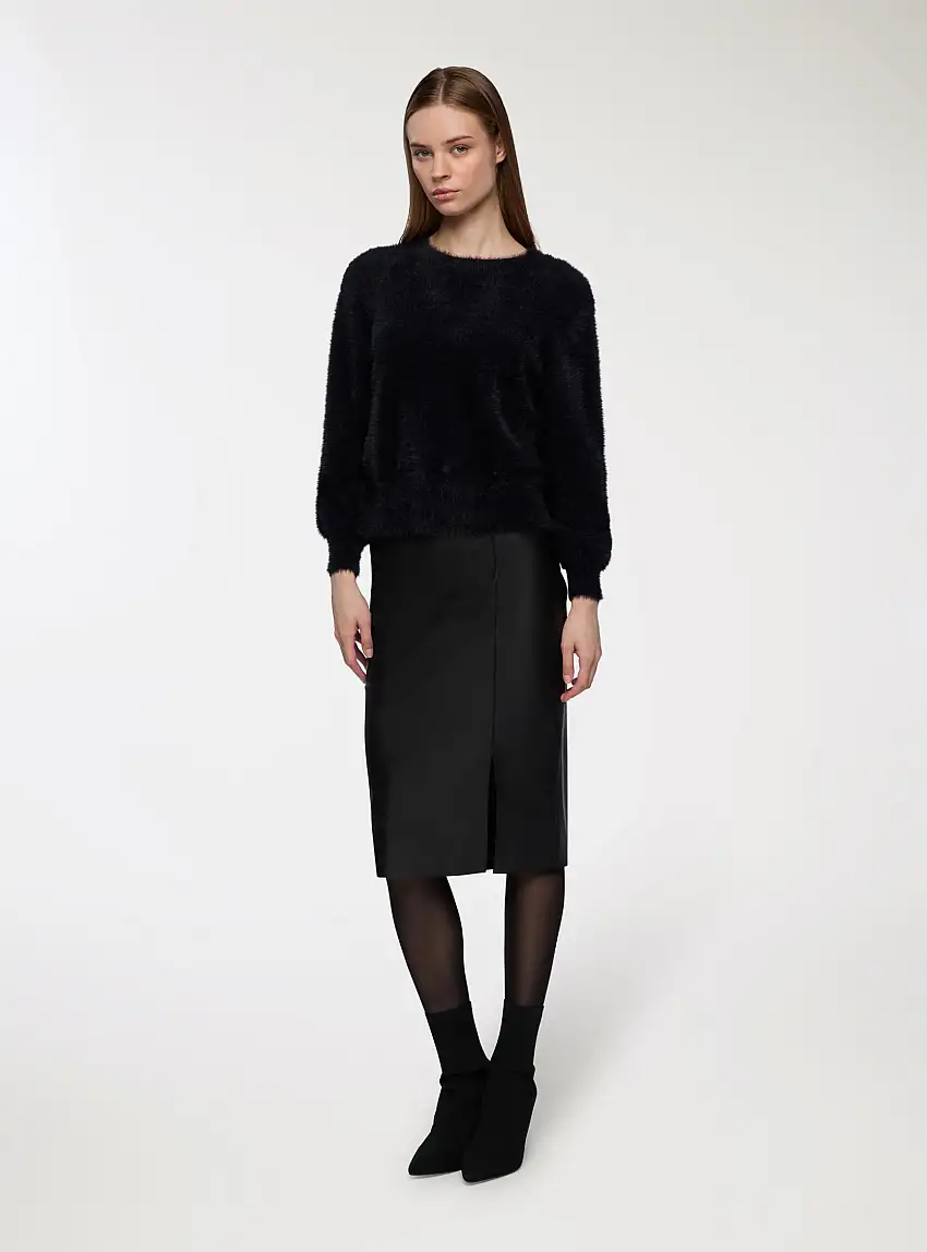 Maglia effetto pelo Nero